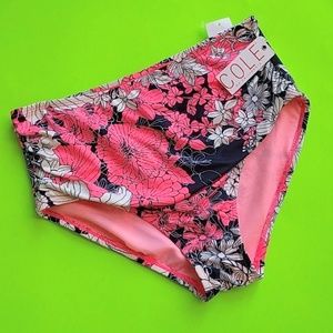 Cole of CA High Waist Pink Floral Bikini Bottoms M